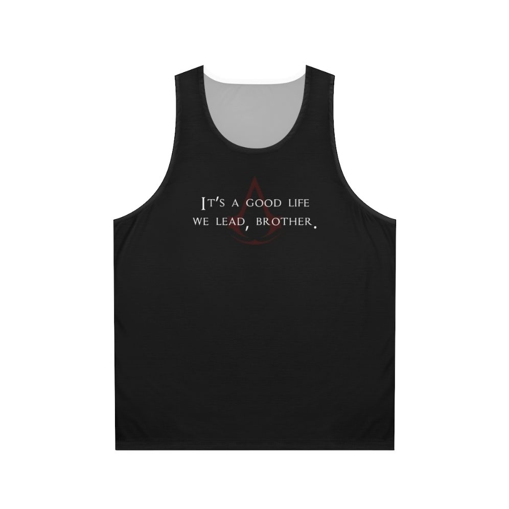 Assassin's Creed Unisex Tank Top with Iconic Dialogue