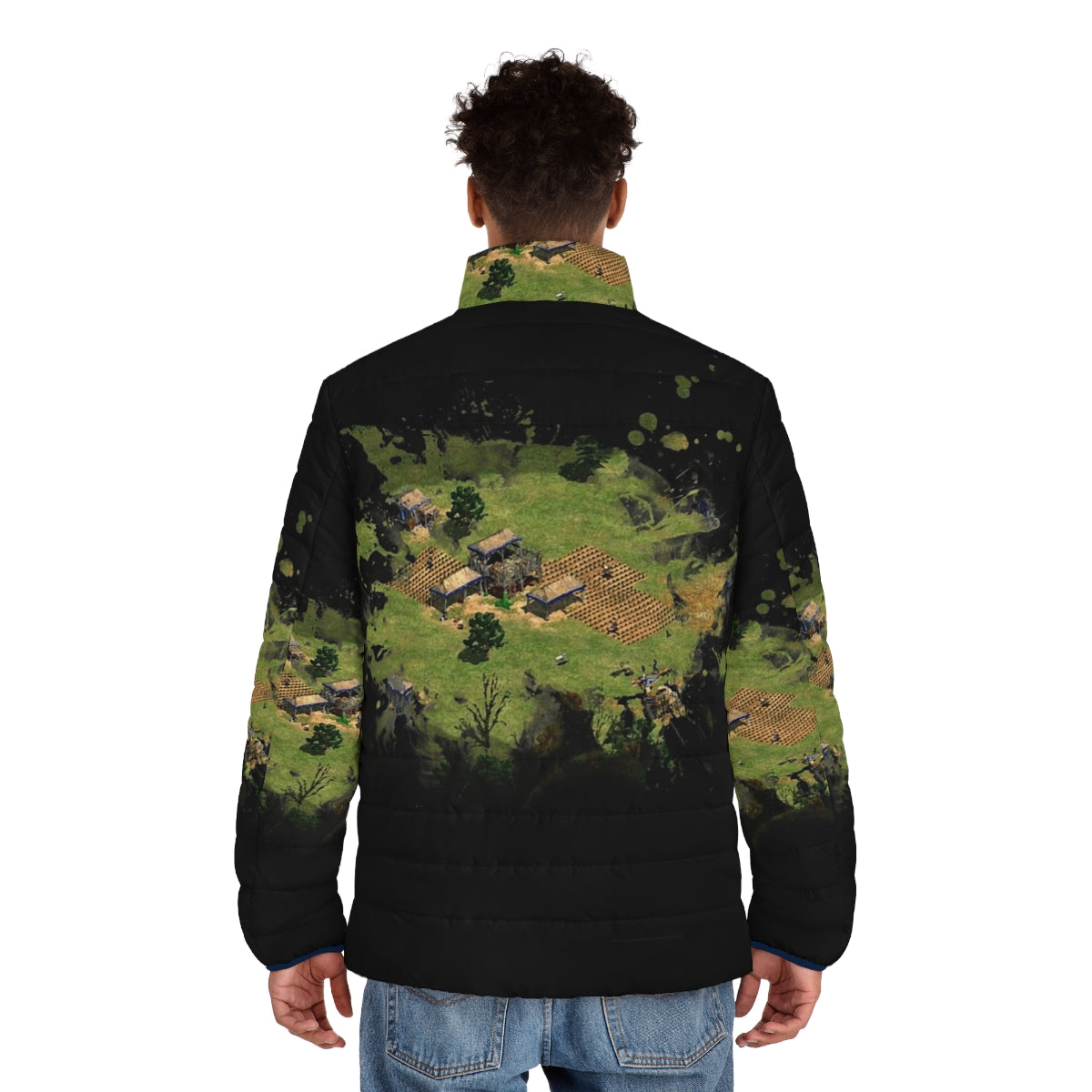 Age Of Empires Art Puffer Jacket for Nostalgic Gamers - men back