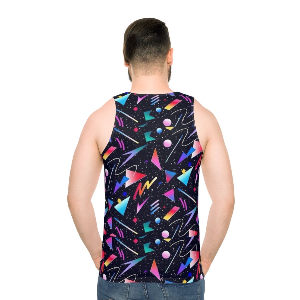 Vaporwave aesthetic unisex tank top - men back