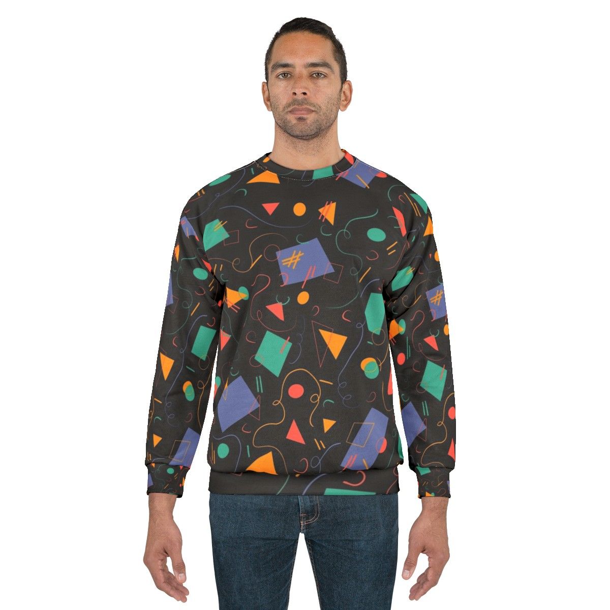 Retro arcade carpet pattern sweatshirt - men