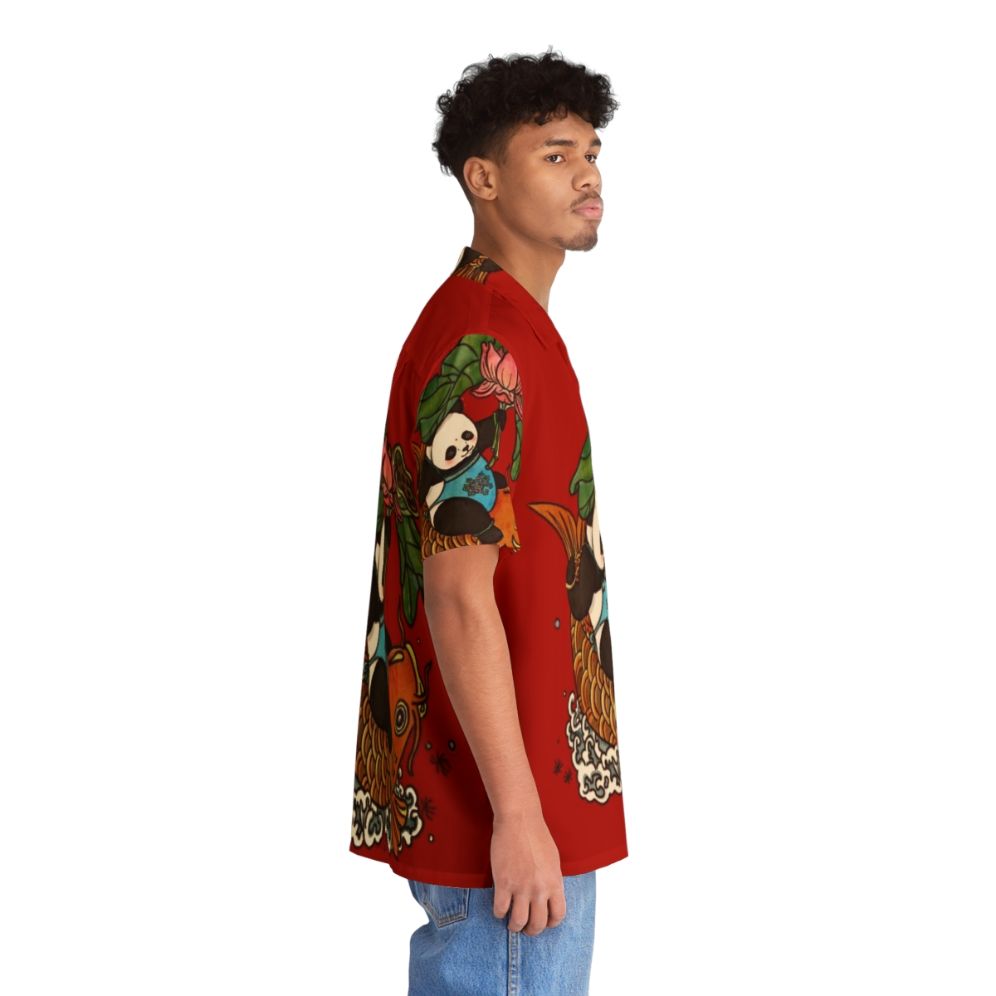 Abundance Year After Year Hawaiian Shirt with Floral Pattern, Koi Fish, and Lotus Flower - People Pight