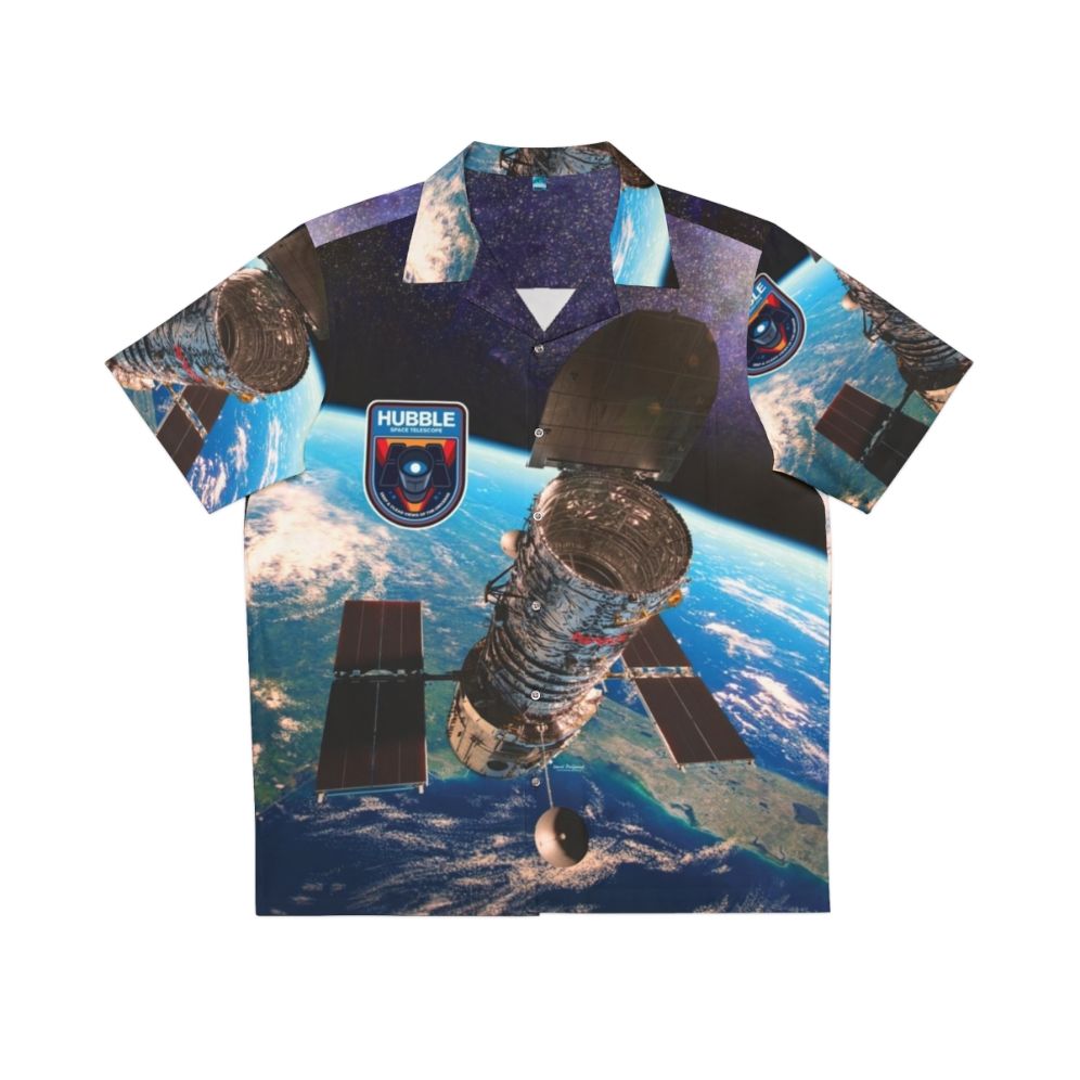 Hubble Space Telescope Hawaiian Shirt with Galaxy Print