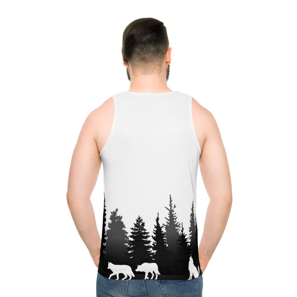 Wolves Unisex Nature Inspired Tank Top - men back