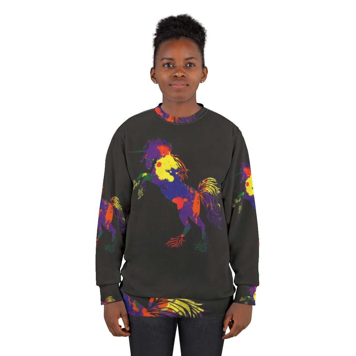 Rainbow Unicorn Sweatshirt with Whimsical Design - women