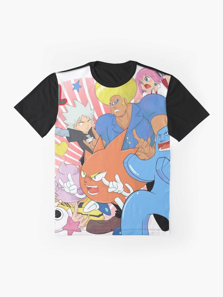 Bobobo-bo Bo-bobo anime graphic t-shirt with absurd and humorous design - Flat lay