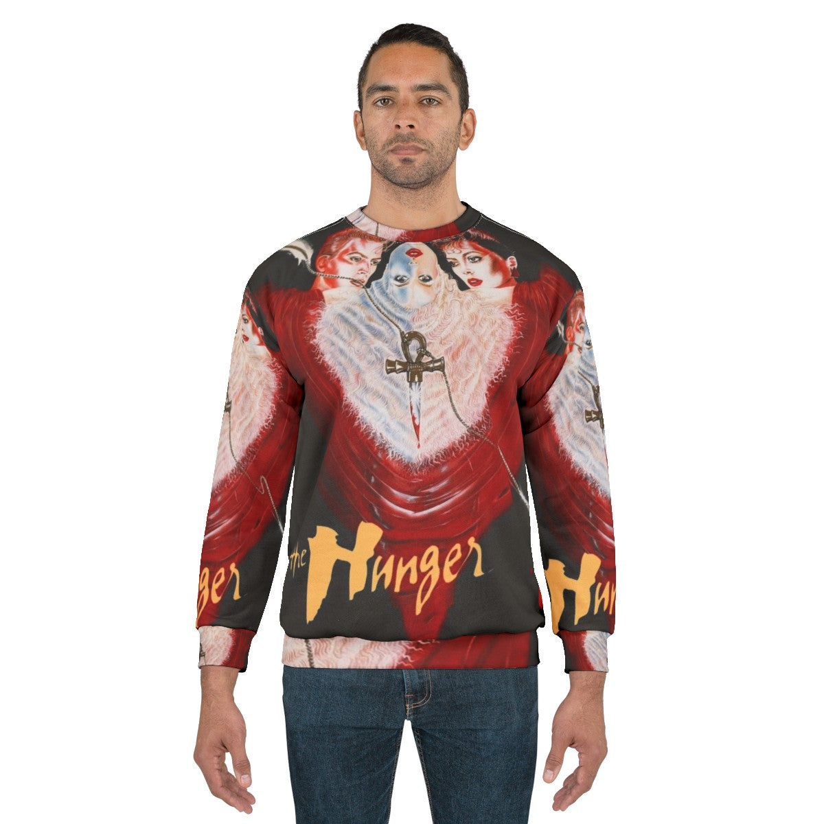 The Hunger Sweatshirt - Retro 80s Vampire and Music Inspired Design - men