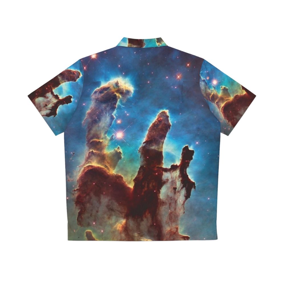 Nebula-inspired Hawaiian shirt with galaxy print design - Back