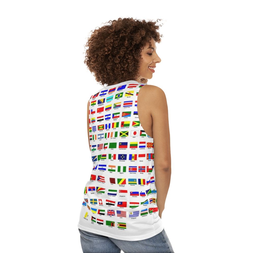 World Flags Unisex Tank Top - women back