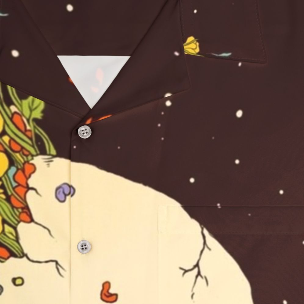 Surreal 'I Thought Of The Life' Hawaiian Shirt with Space & Nature Motifs - Detail