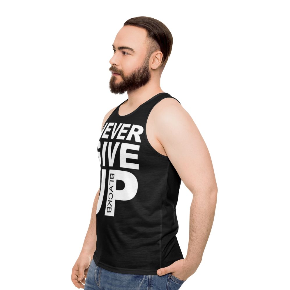 Never Give Up Unisex Tank Top - men side