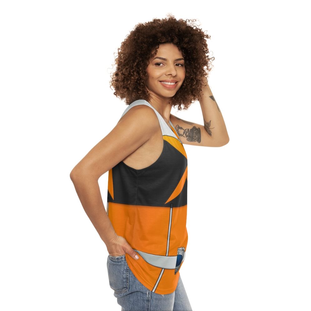 Sasoriorange unisex tank top with space and super sentai design - women side