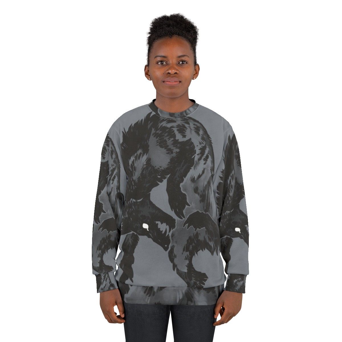 Hyena Sweatshirt featuring a creepy, furry animal design - women