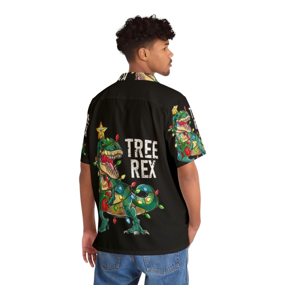 Christmas Dinosaur Tree Rex Hawaiian Shirt - People Back