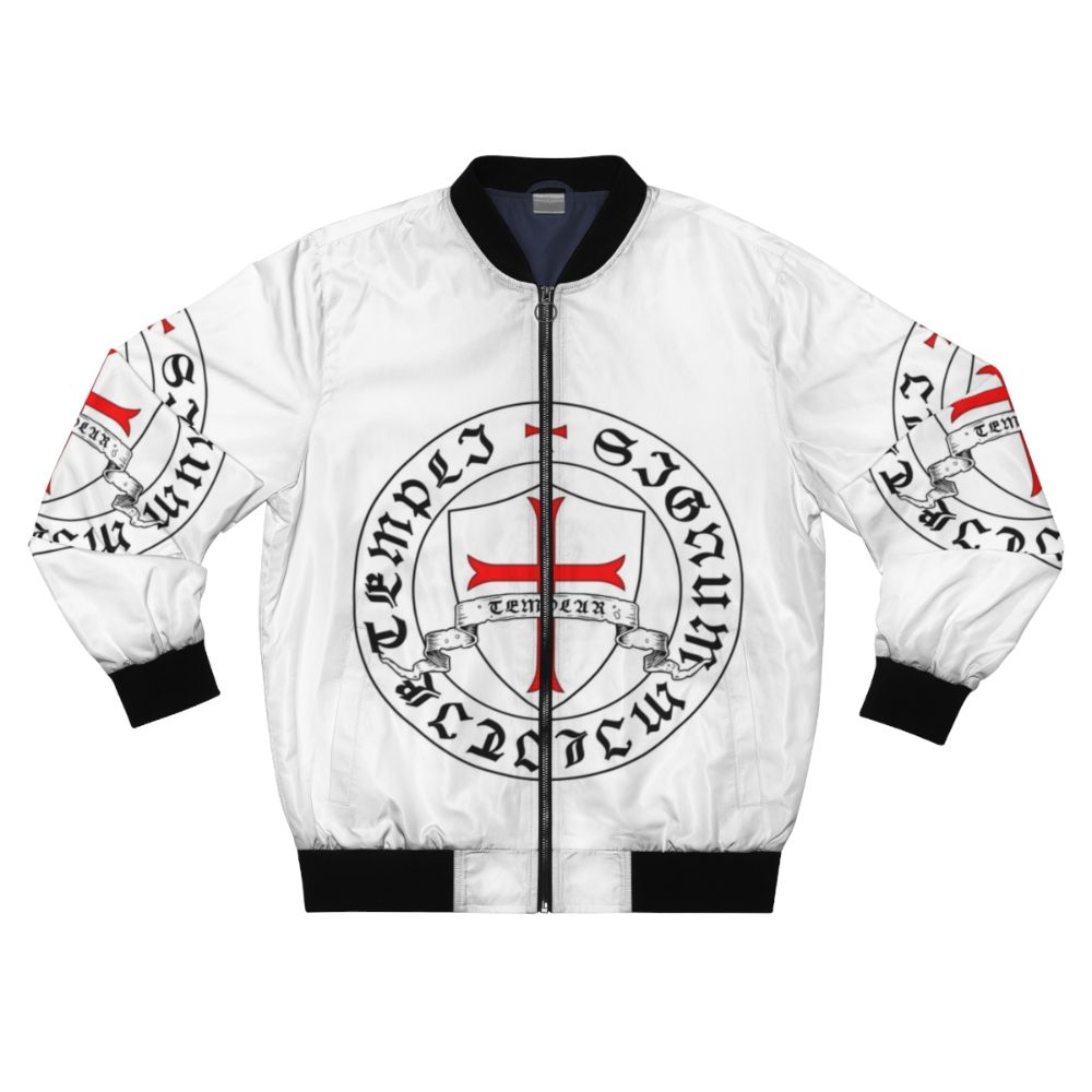 Knights Templar Crusader Bomber Jacket with Holy Grail Emblem