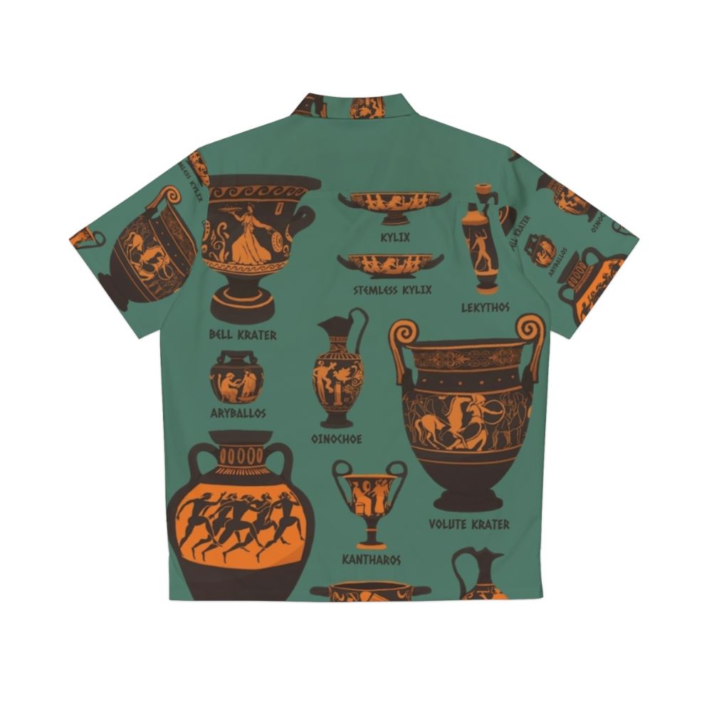 Ancient Greek Pottery Hawaiian Shirt featuring designs inspired by Greek mythology and archaeological artifacts - Back