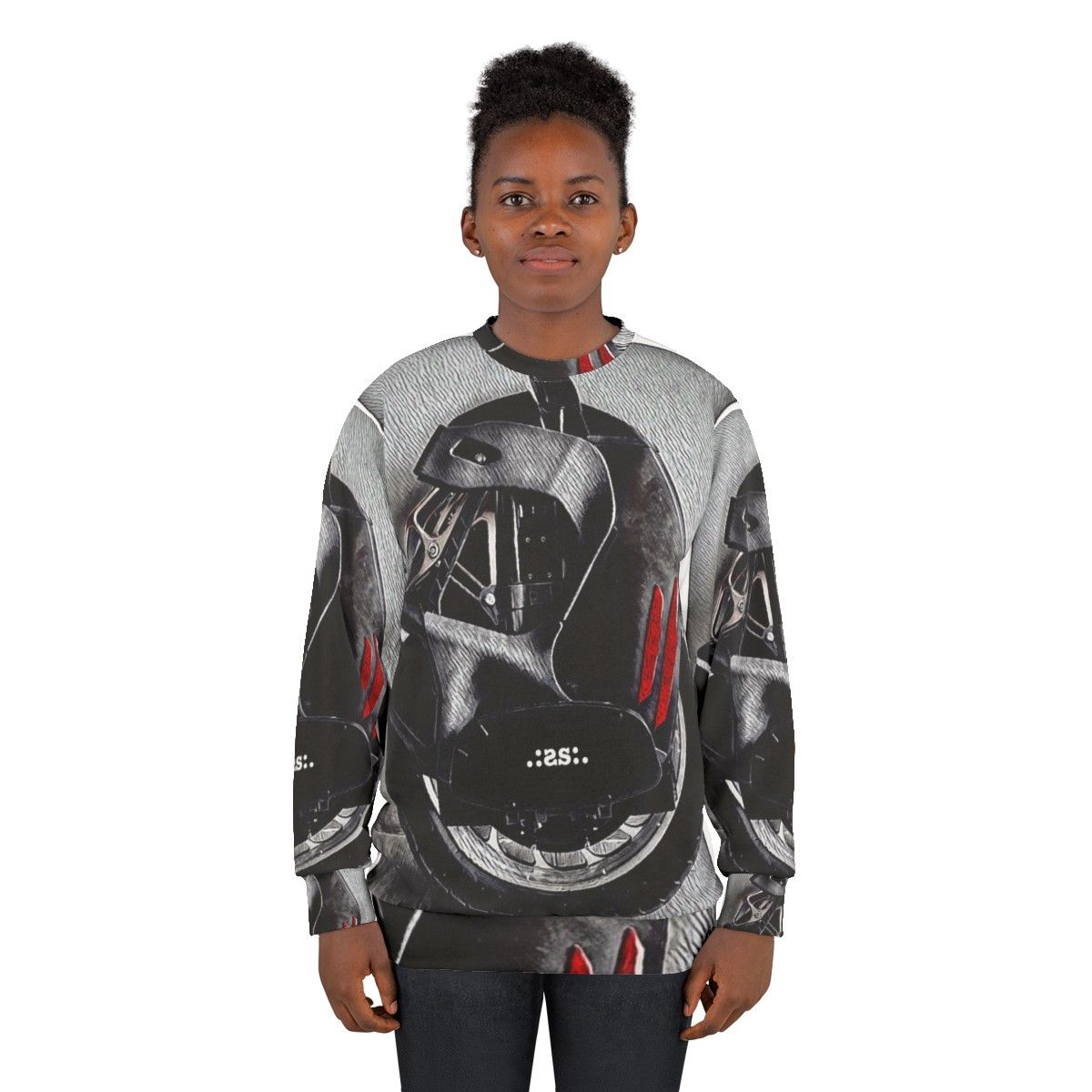 Portrait Sweatshirt with Trendy Graphic Design - women