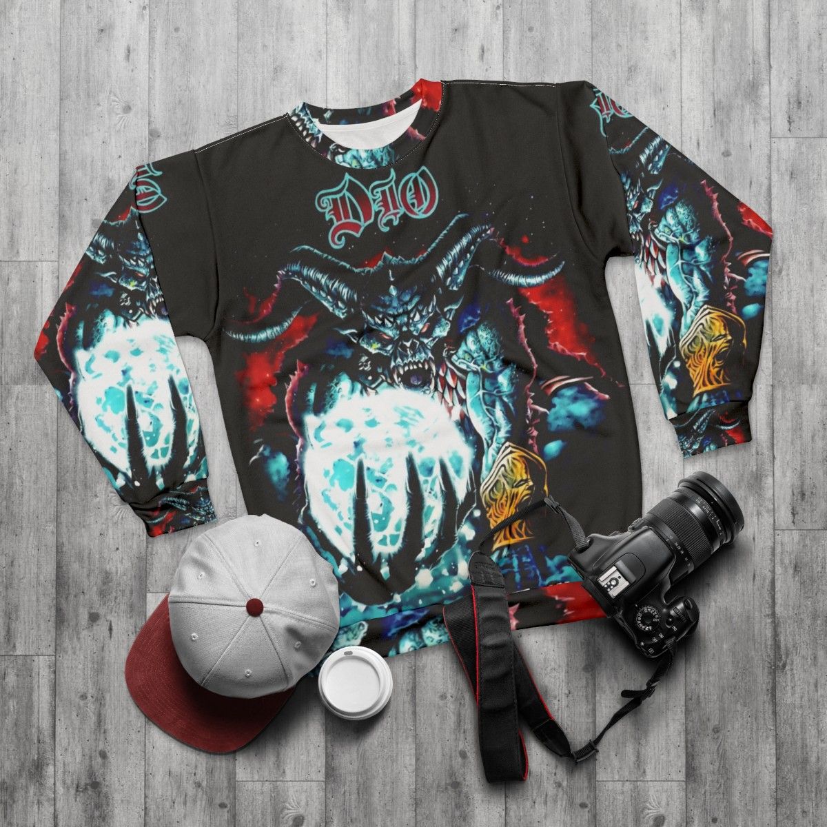 Gothic metal master of the moon sweatshirt - flat lay