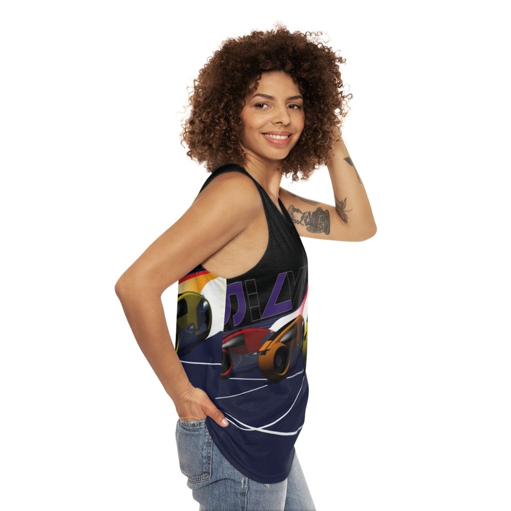 Tron Lightcycle Racing Unisex Tank Top - women side