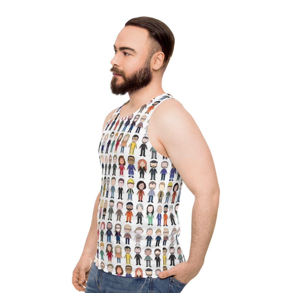 Taskmaster cast poster unisex tank top - men side