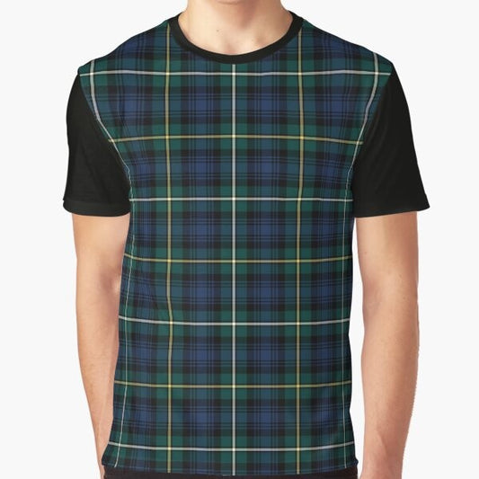 Clan Campbell tartan graphic design t-shirt with Scottish plaid pattern