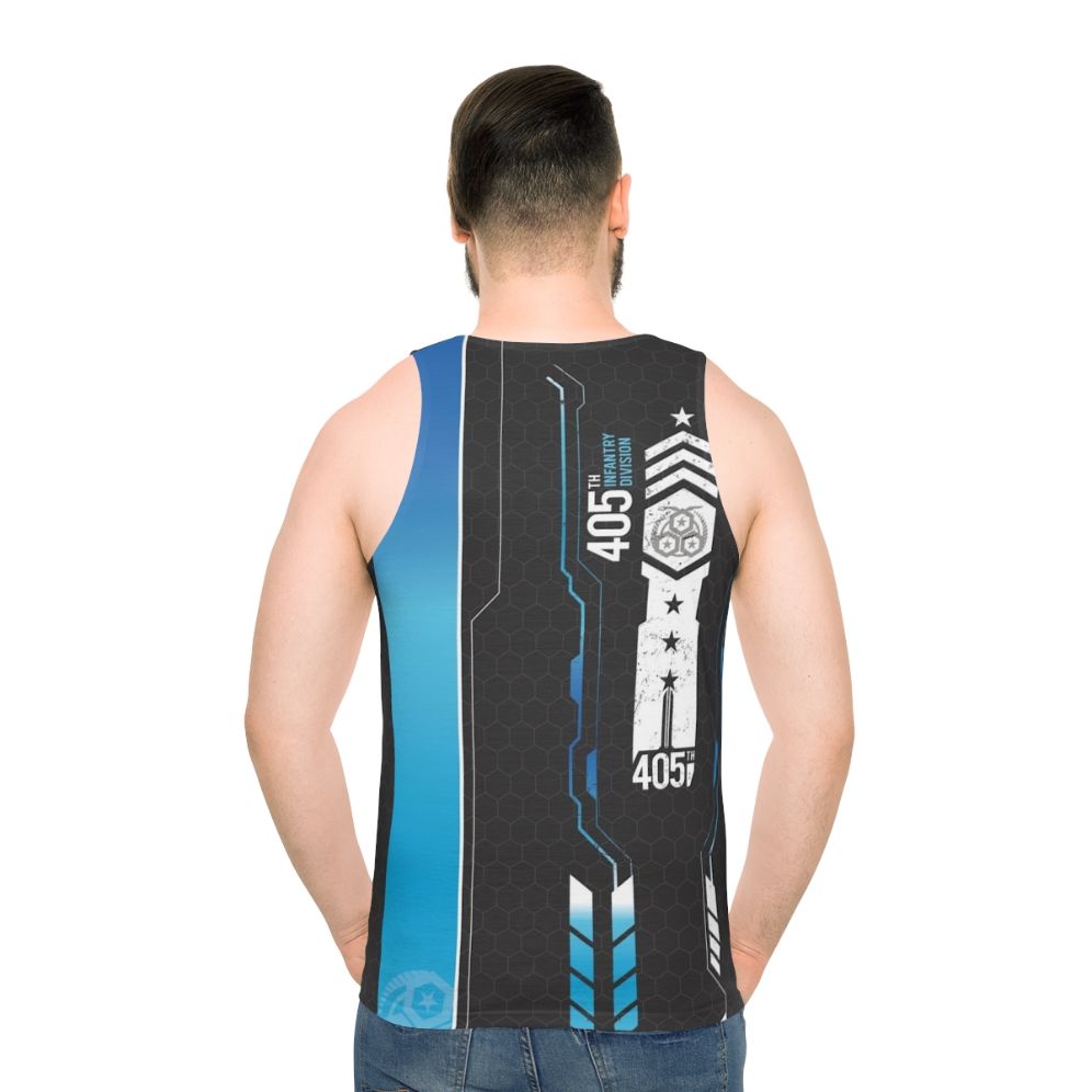 Halo Inspired 405th Tech Unisex Tank Top - men back