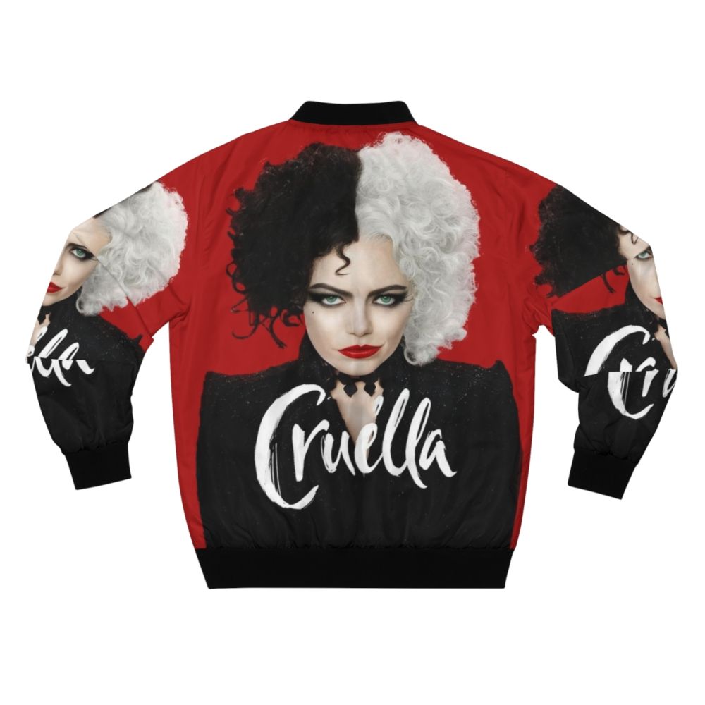 Cruella Deville Bomber Jacket - Iconic Villain's Apparel featuring the Cruella de Vil character from the Cruella film prequel - Back