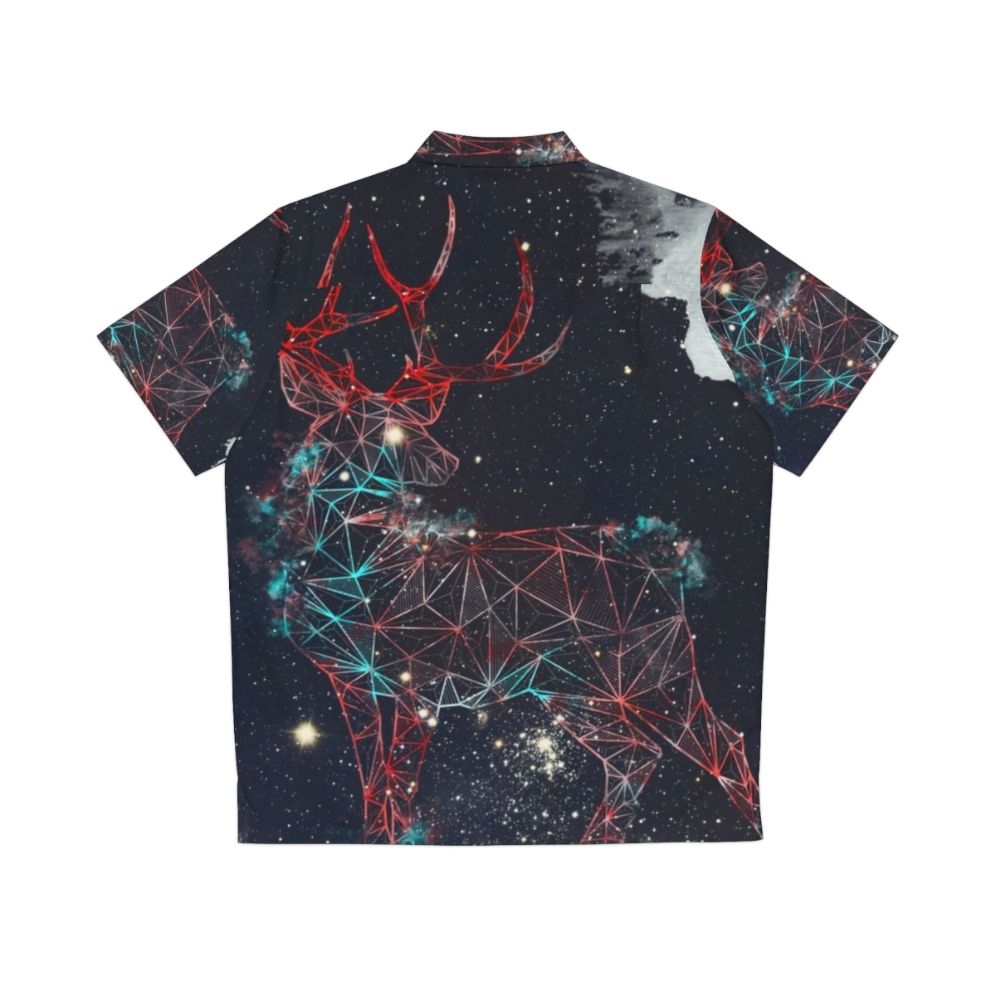 Celestial deer Hawaiian shirt with galaxy and zodiac print - Back