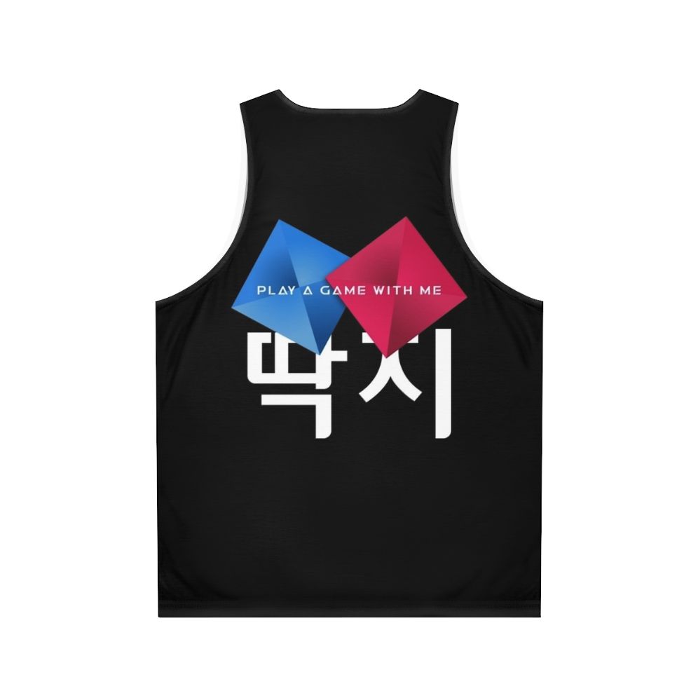 Squid Game Unisex Tank Top with Ddakji Design - Back