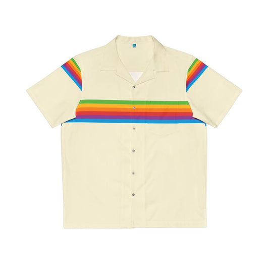 Retro Apple Rainbow Hawaiian Shirt with Vibrant, Vintage-Inspired Design