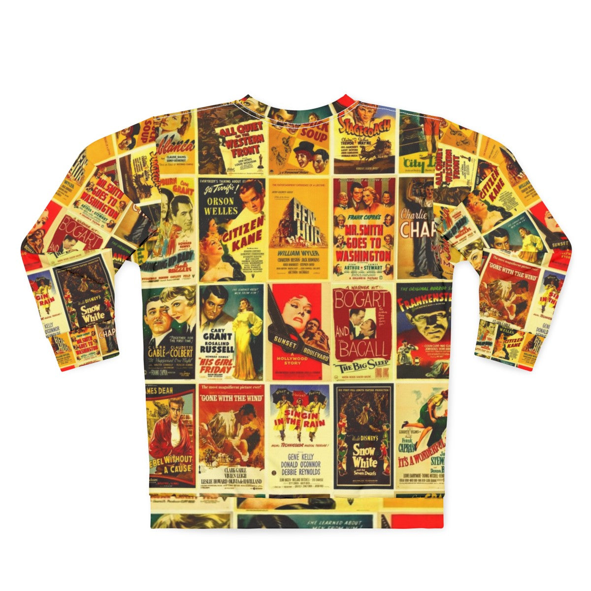 Vintage Classic Hollywood Movie Posters Sweatshirt - Back