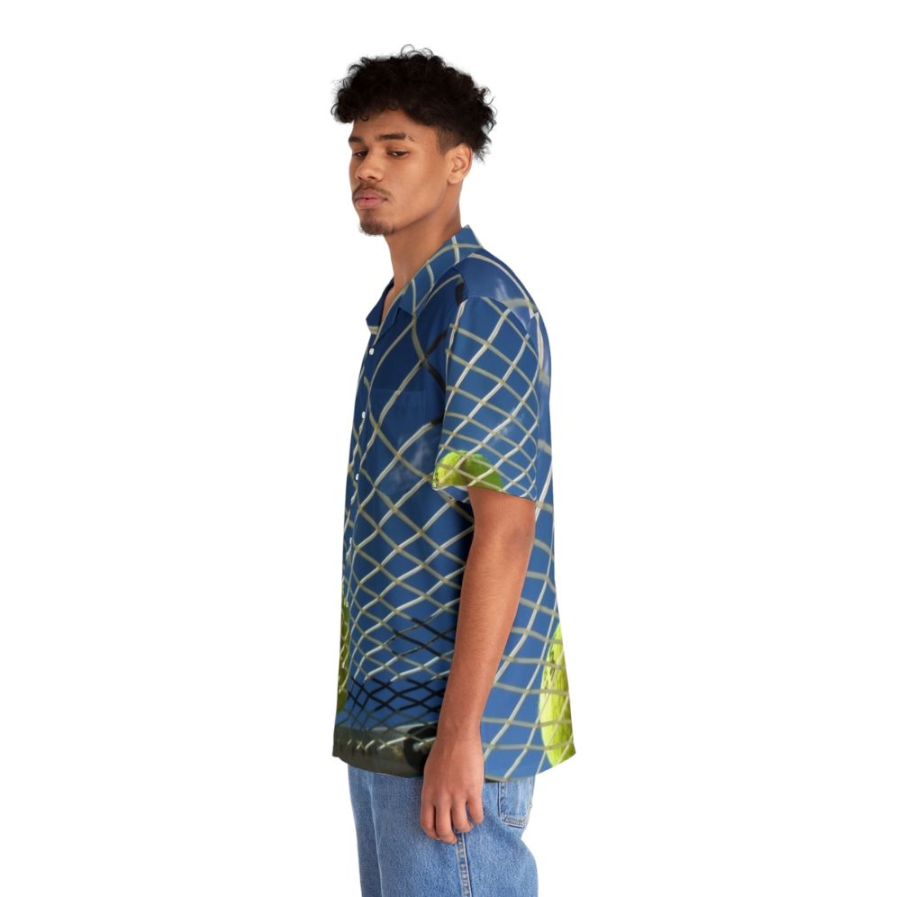 Tropical Tennis Hawaiian Shirt with Tennis Ball Print - People Left