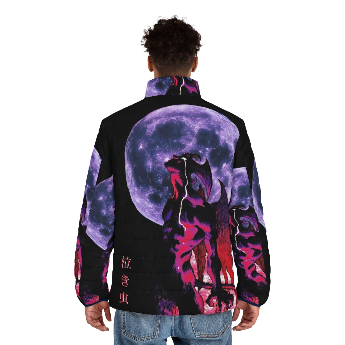 Akira Devilman Crybaby 90s Aesthetic Puffer Jacket, featuring anime-inspired design - men back