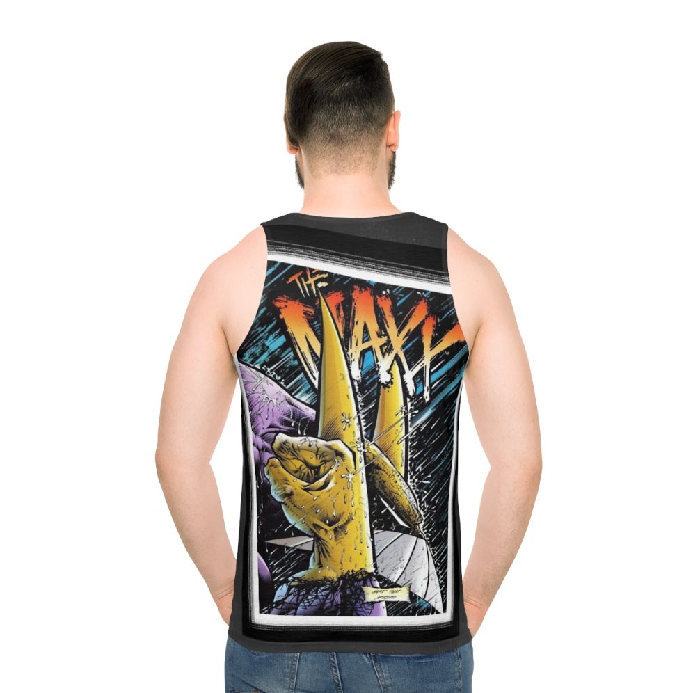 Retro graphic unisex tank top - men back