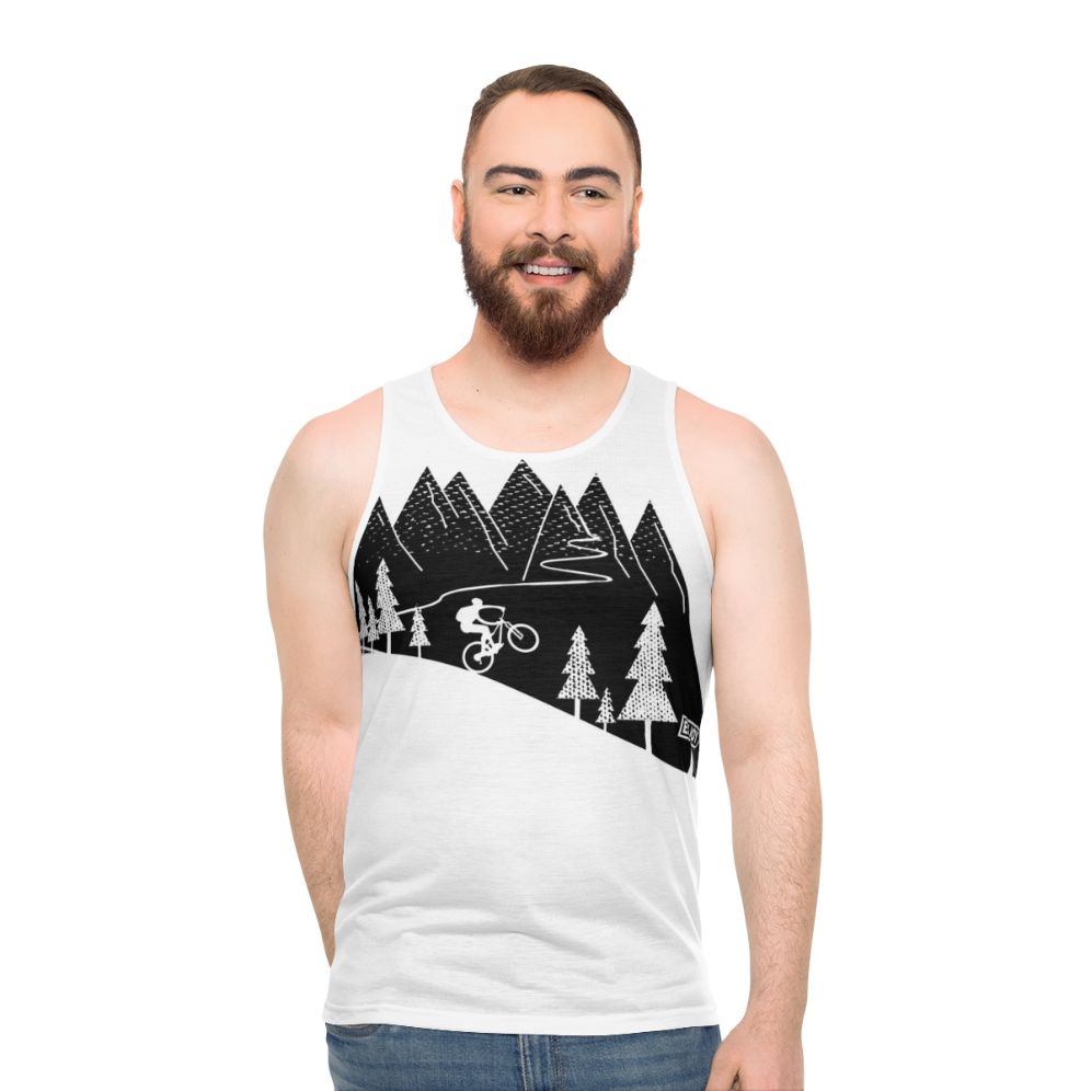 Mountain bike cyclist wearing a cycling tank top - men