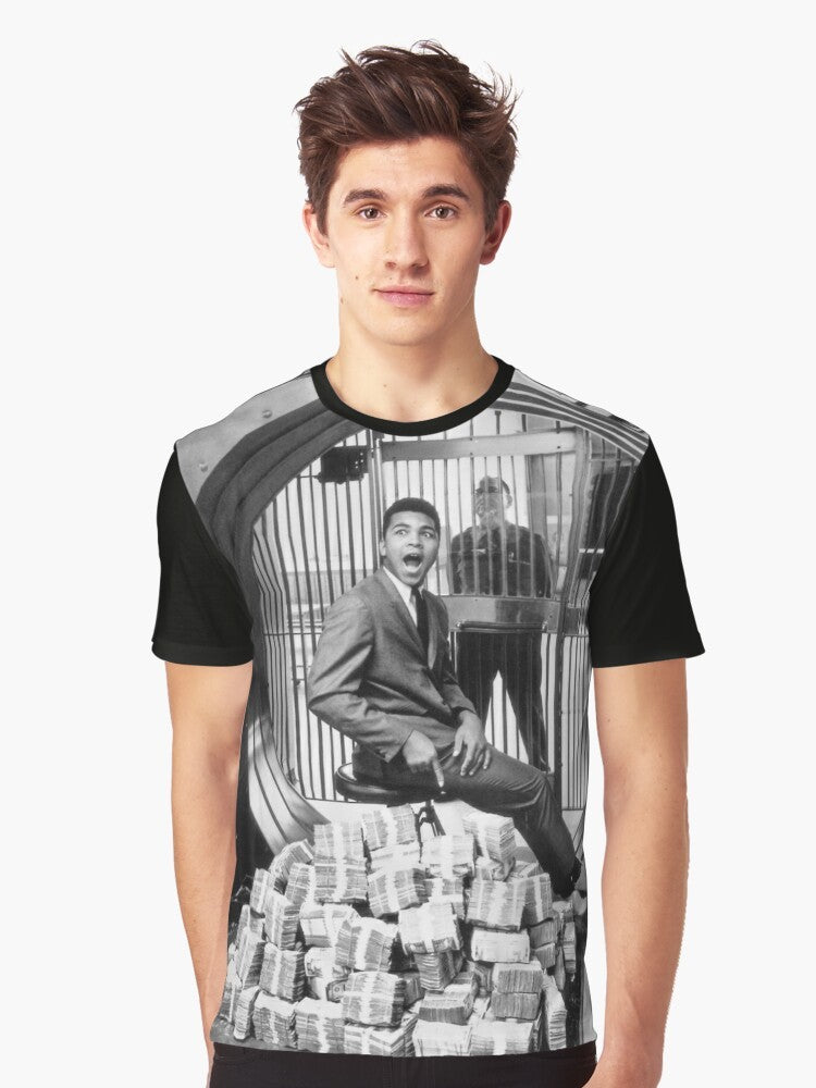 Graphic t-shirt featuring a portrait of Muhammad Ali, the legendary boxer known as "The Greatest" - Men