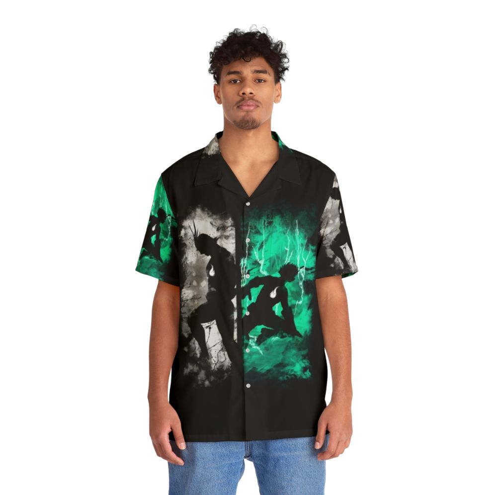 Boku No Hero Academia One For All Hawaiian Shirt featuring Midoriya Deku and All Might - People Front