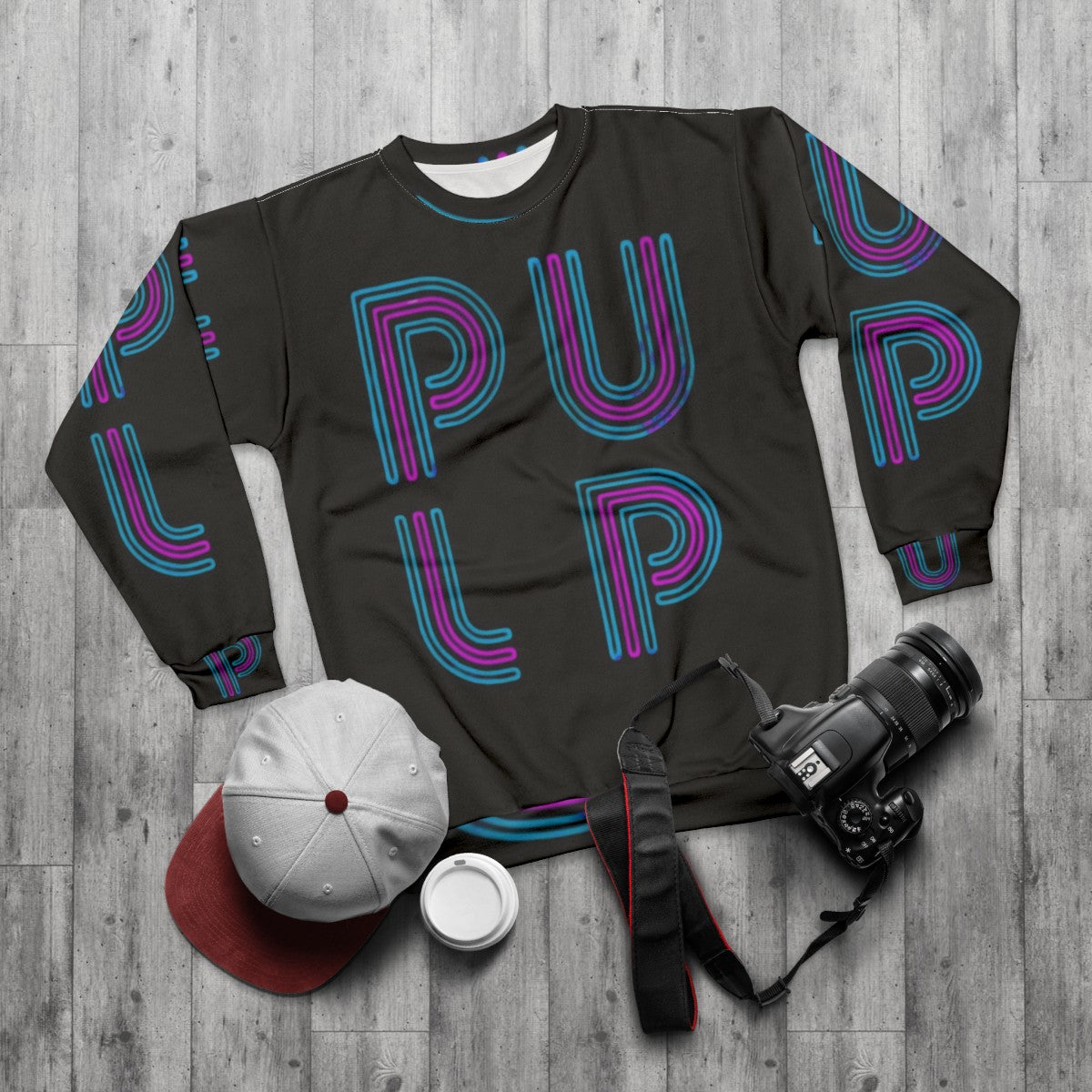 Pulp Britpop Band Logo Sweatshirt - flat lay