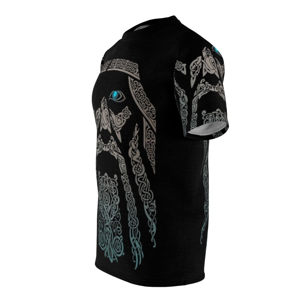 Odin-inspired AOP t-shirt with Nordic, Scandinavian, and Celtic motifs - men left