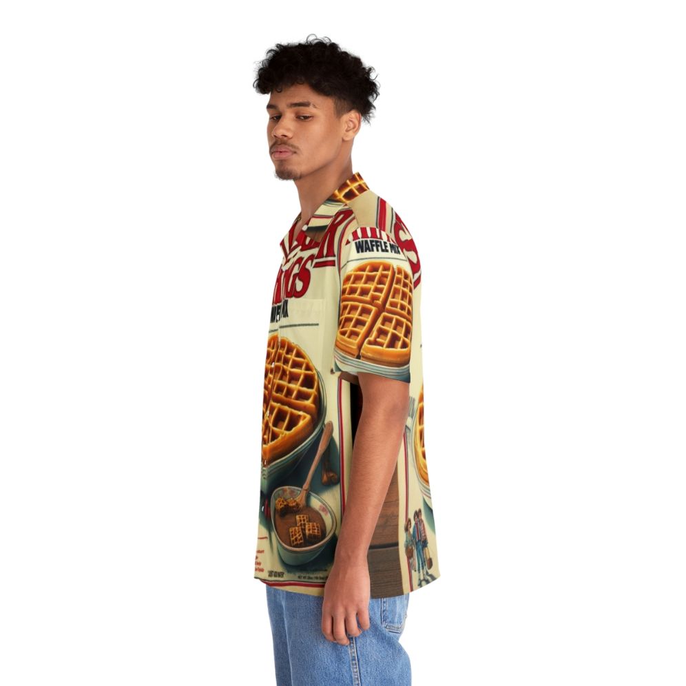 Waffle Mix Hawaiian Shirt, featuring a tropical pattern and a Stranger Things-inspired style - People Left