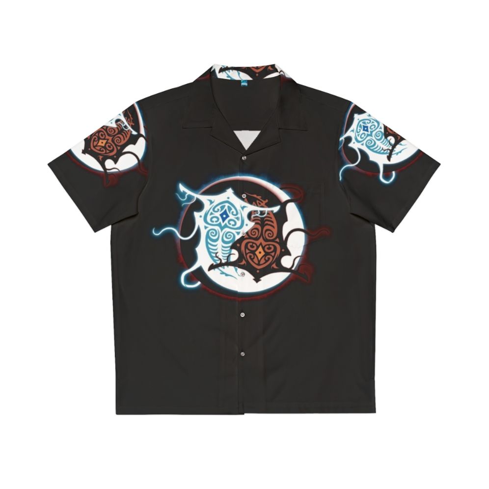 Yin Yang Hawaiian Shirt featuring Raava and Vaatu from Avatar and Legend of Korra