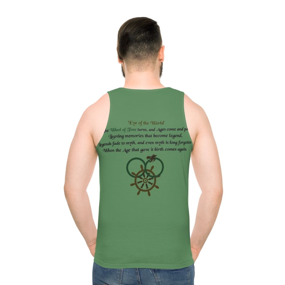 Unisex "Thus Spins The Wheel Of Time" Tank Top - men back