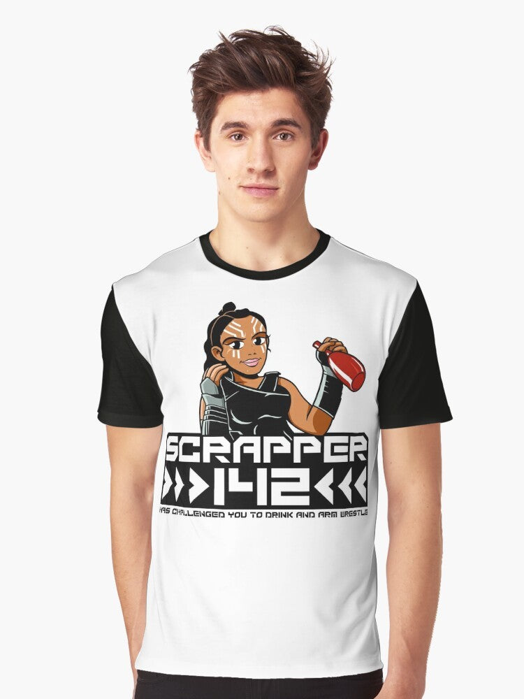 Scrapper 142 superhero graphic t-shirt featuring Valkyrie from Thor: Ragnarok - Men