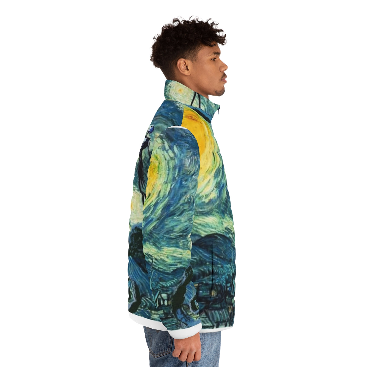 Nightmare Before Christmas Starry Night Puffer Jacket featuring Jack Skellington - men side right