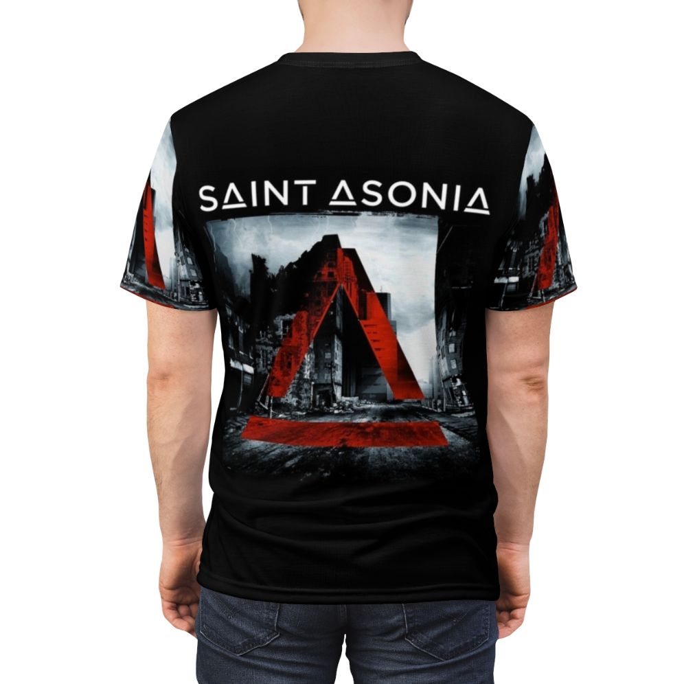 Saint Asonia Inspired Graphic T-shirt for Rock Music Enthusiasts - men back