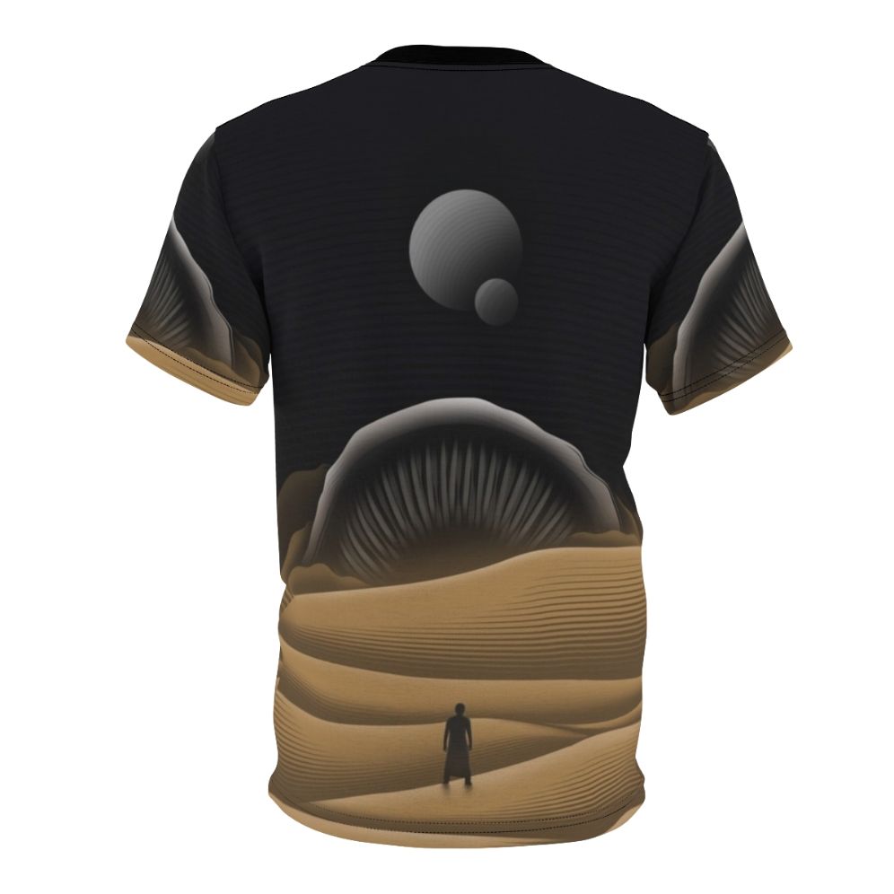 Dune Arrakis T-shirt featuring a sci-fi sandworm design - Back