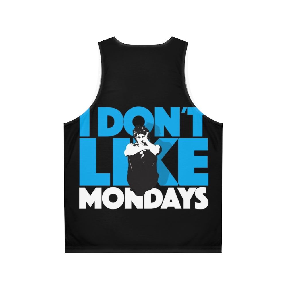 Unisex "I Don't Like Mondays" protest song tank top - Back