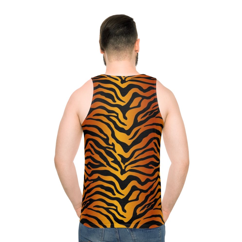 Tiger stripe print unisex tank top - men back