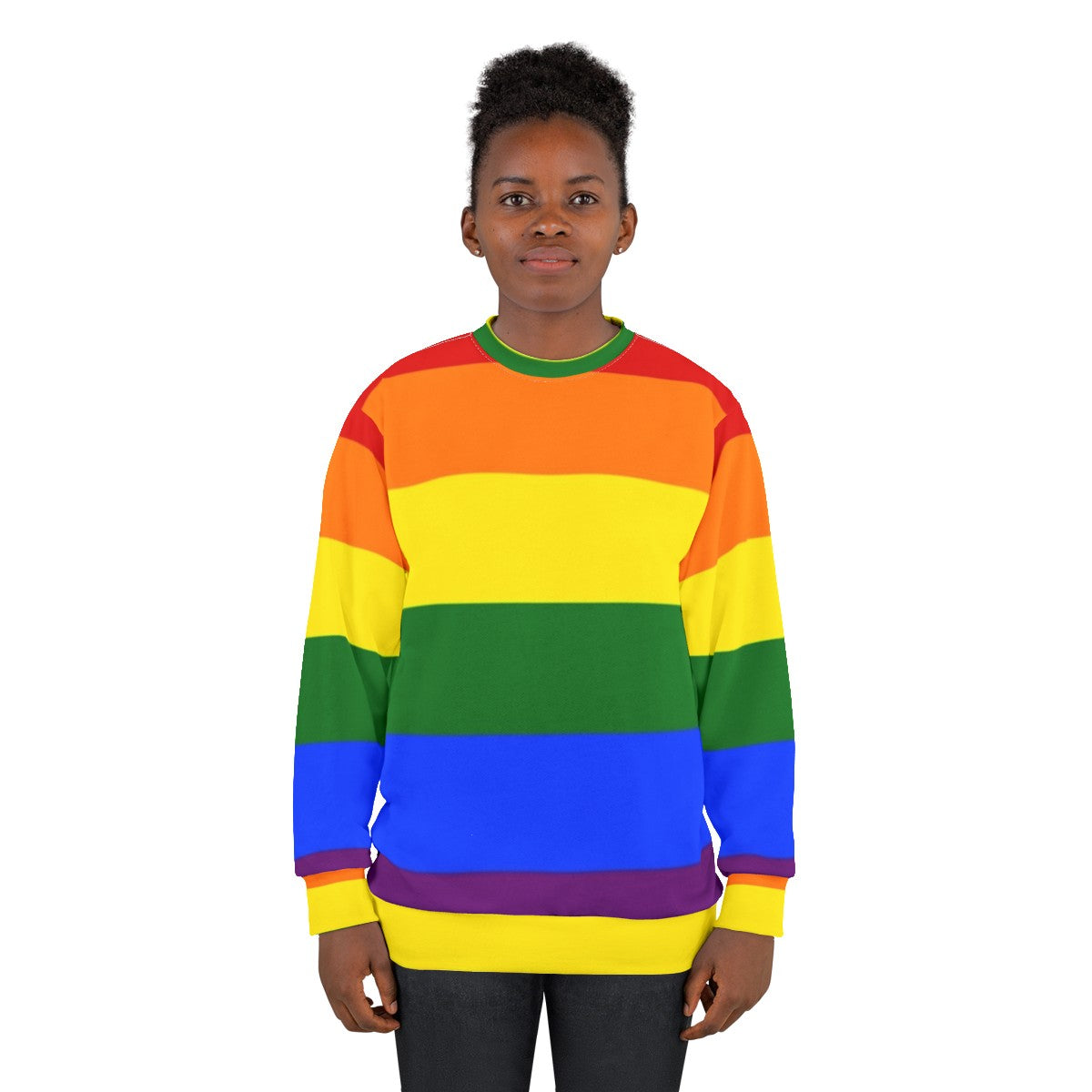 Colorful rainbow LGBTQ pride sweatshirt - women