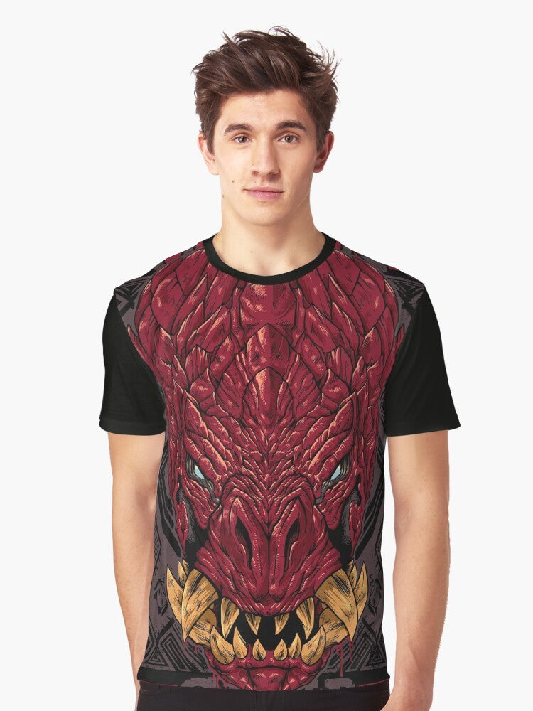 Odogaron monster from Monster Hunter World featured on a graphic hunting club t-shirt - Men