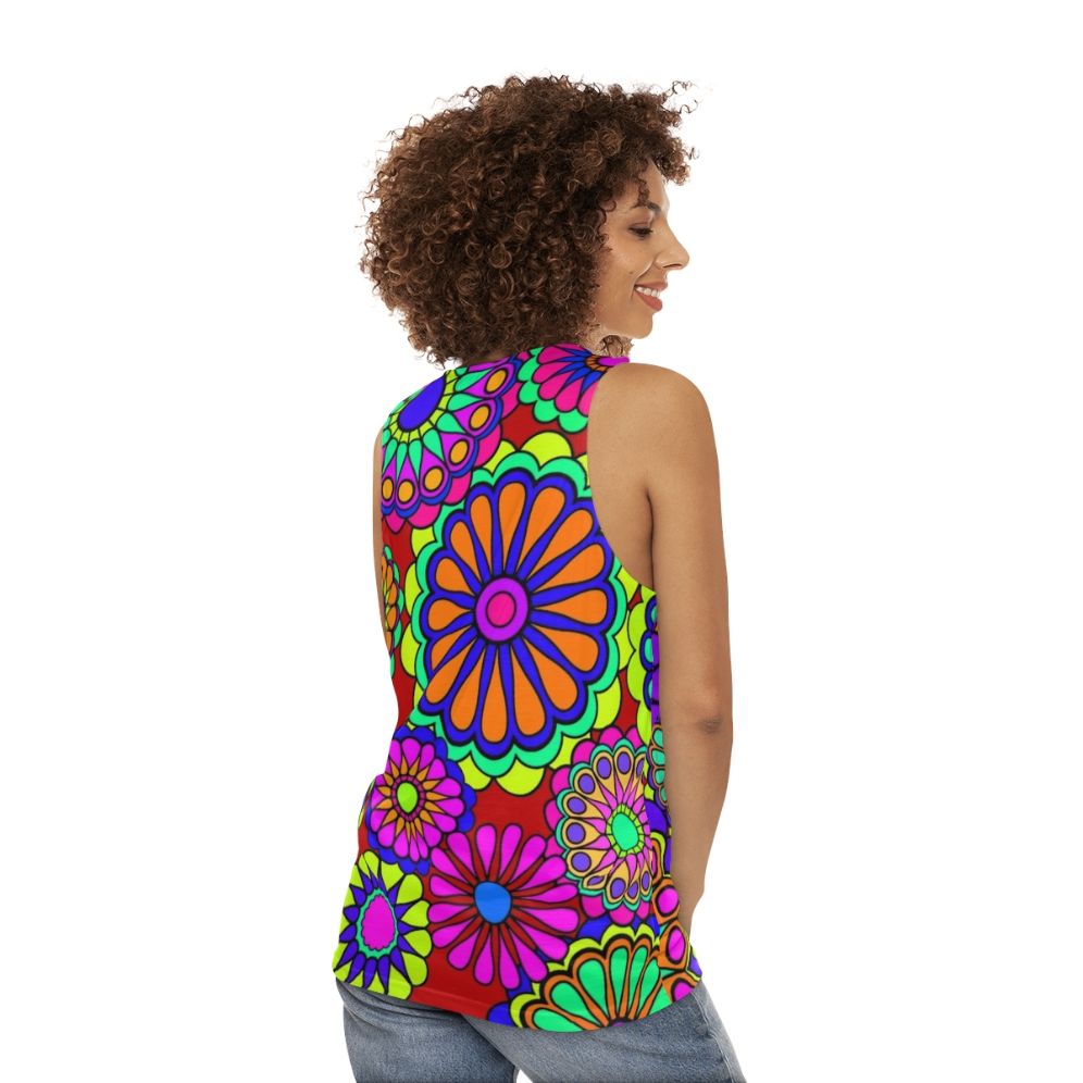 Retro Flower Power Hippie Tank Top - women back